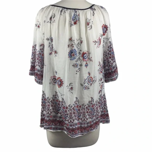 Loft Peasant Style Blouse, Floral Design, Size M - Picture 2 of 6